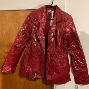 Mistress Rocks cherry red leather blazer